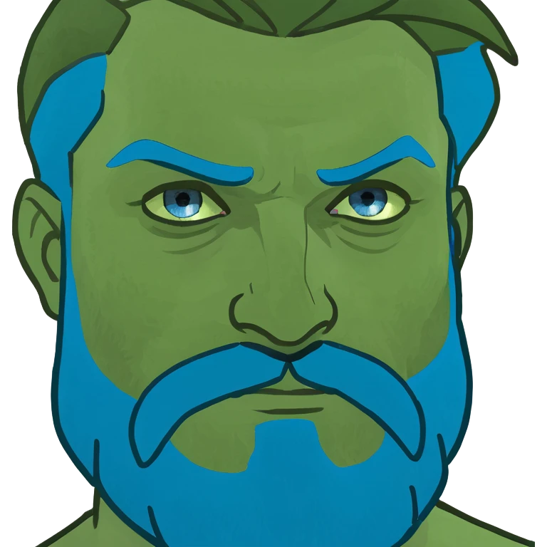 Bearded man with blue eyes emoji