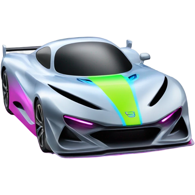Neon race car emoji
