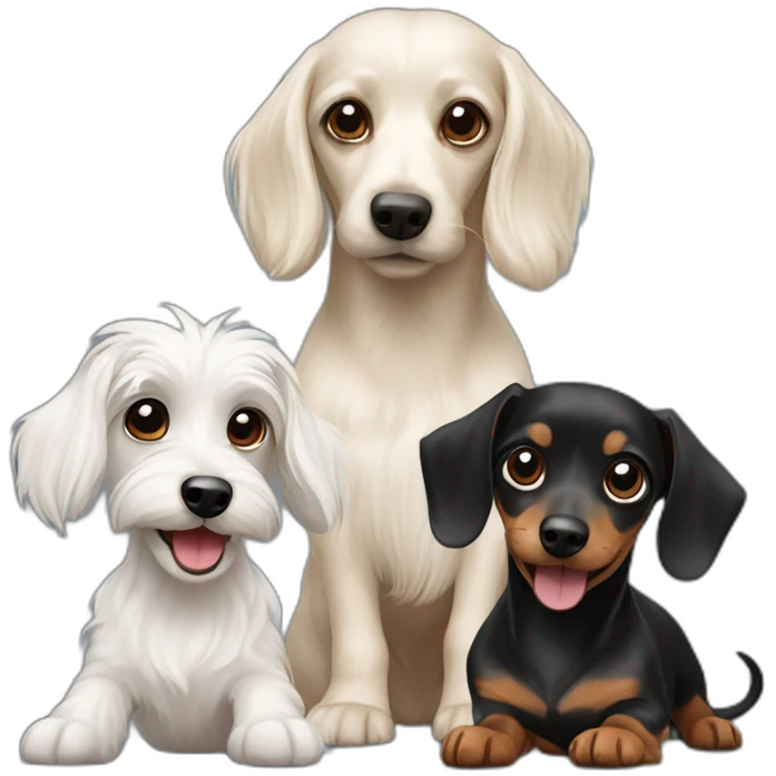 maltese and dachshund dogs emoji