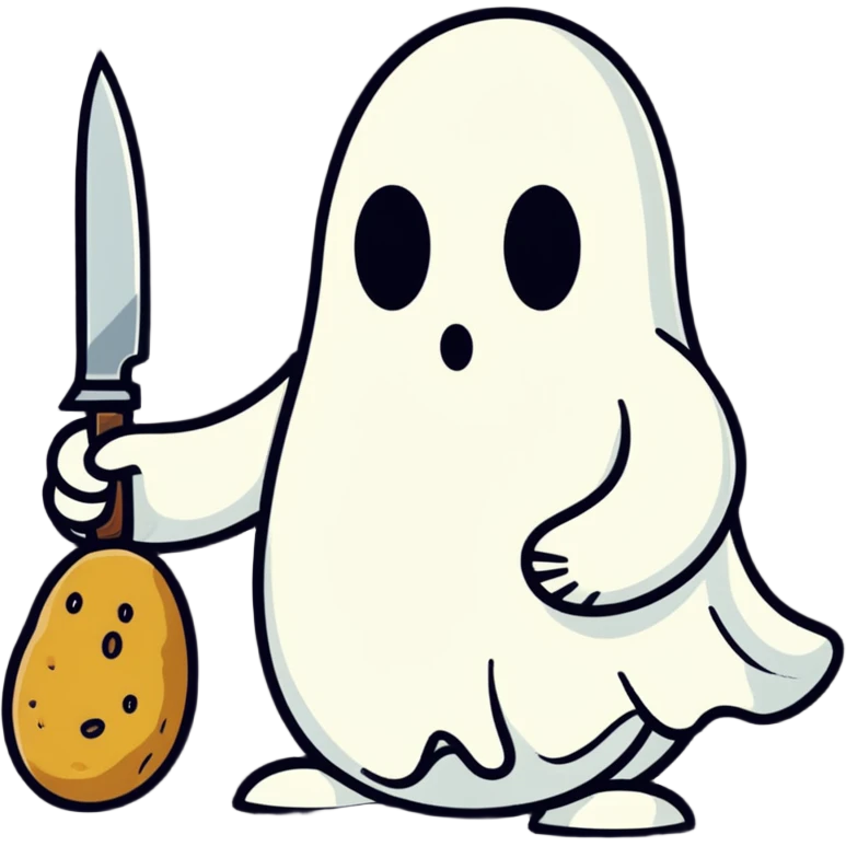 potato ghost holding a knife emoji