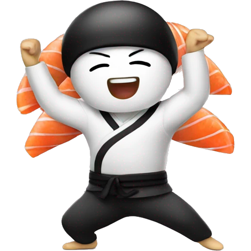 Dancing sushi emoji