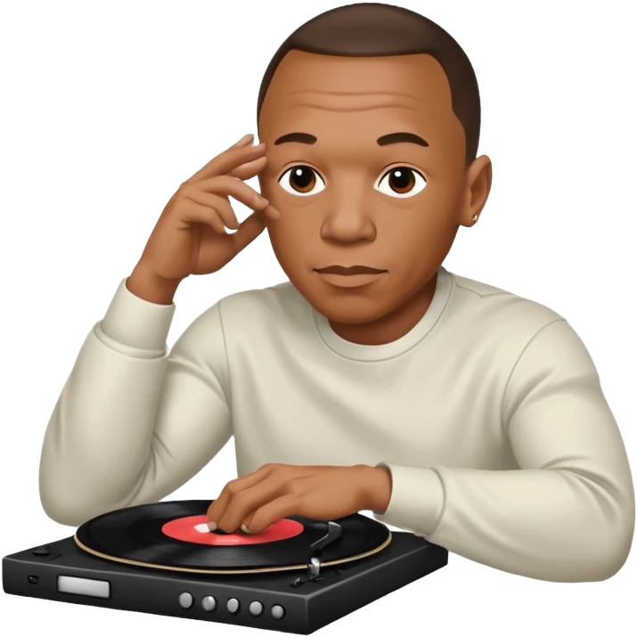 Dr. Dre scratching a vinyl emoji