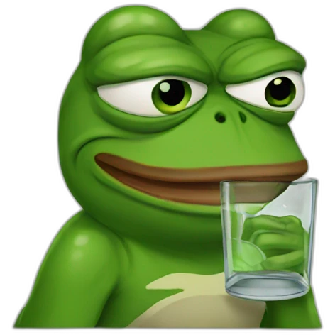pepe frog with glass angry emoji