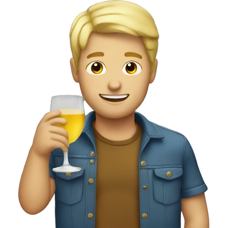 A blonde guy drinking  emoji