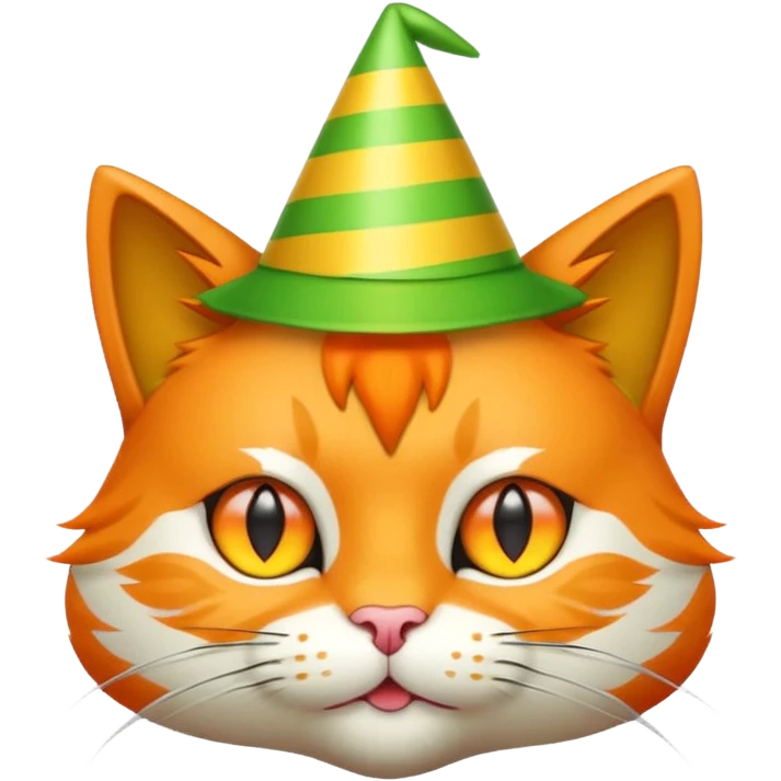green cat full boy  with party hats emoji