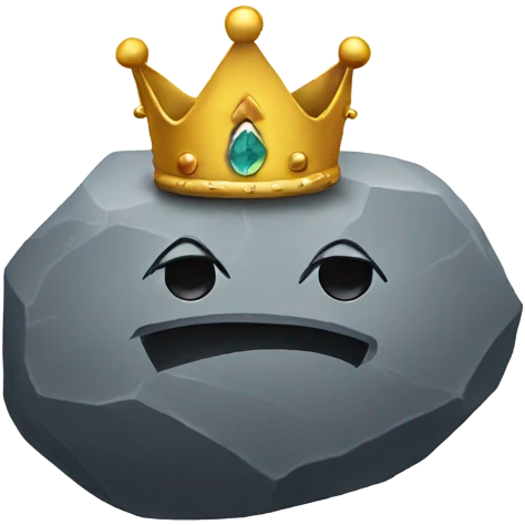 Rock with a crown on  emoji
