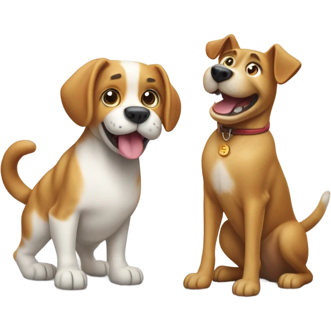 Dog playing with a cat  emoji