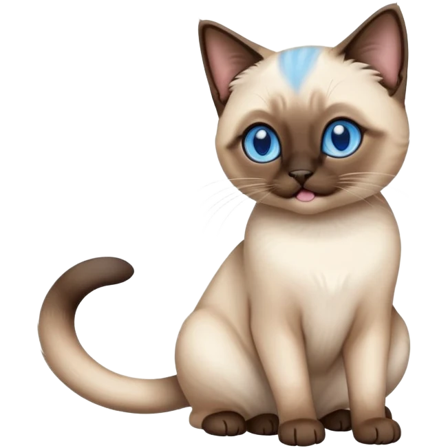 Full body photo of a happy Siamese cat emoji