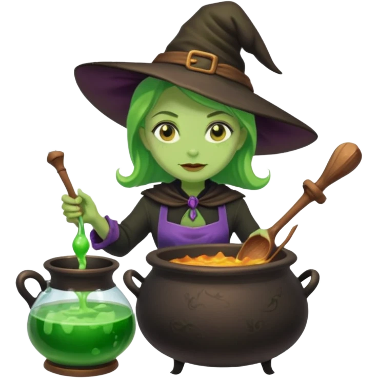 green witch cooking potion emoji