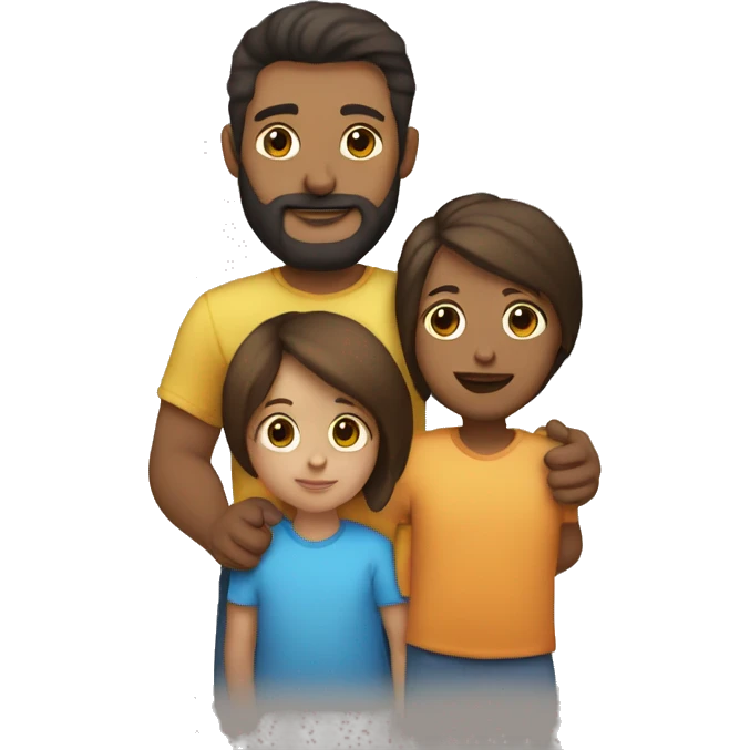 Parents holding toddler boy with love. Mother and father have brunette hair and boy has dark blonde hair. Father has a beard. They are all light skinned emoji