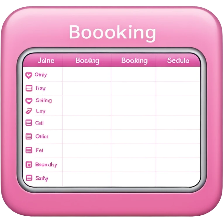 online booking schedule (pink) emoji