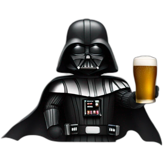 Dark vador with two beers emoji
