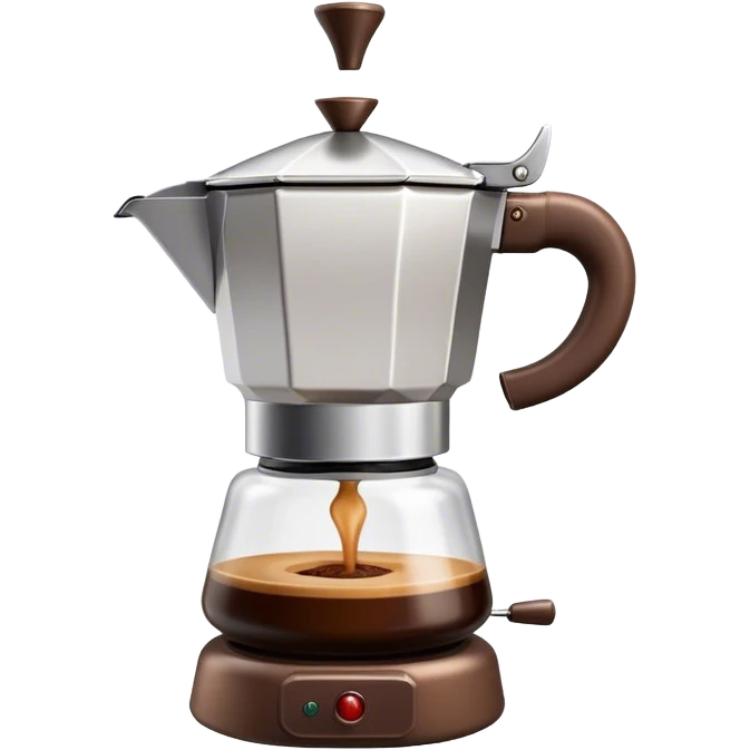 Cinematic Realistic Moka Pot Pop Culture Emoji, featuring an iconic Italian coffee maker rendered with classic charm and warm, inviting lighting. emoji