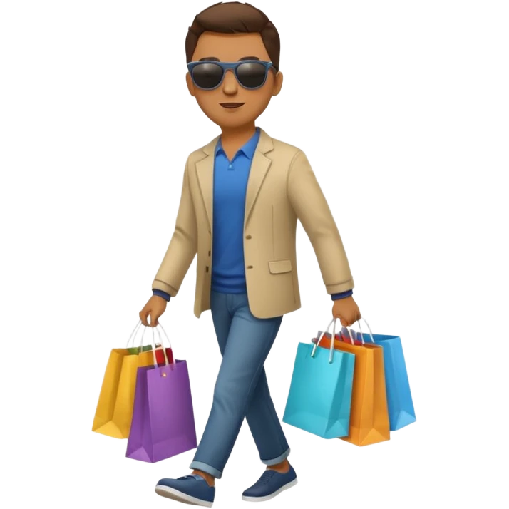 man walking with shopping bags emoji