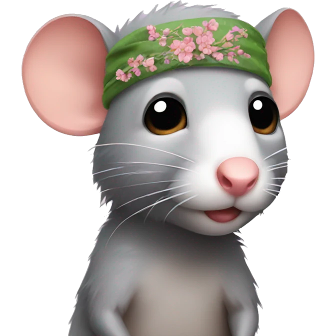 Rat with headband emoji