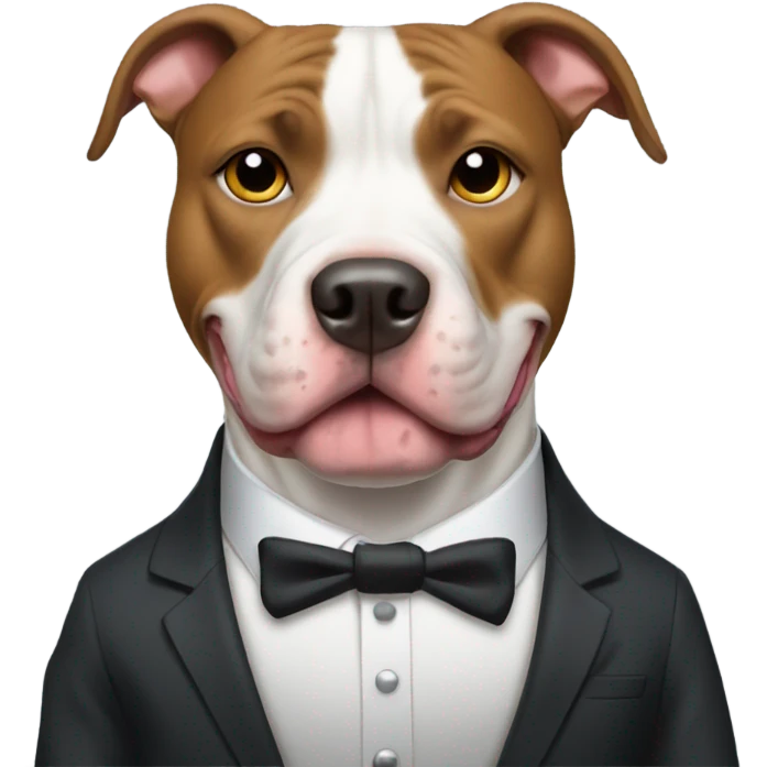 Pitbull dog in a suit emoji
