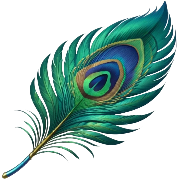 Small peocok feather as emoji emoji