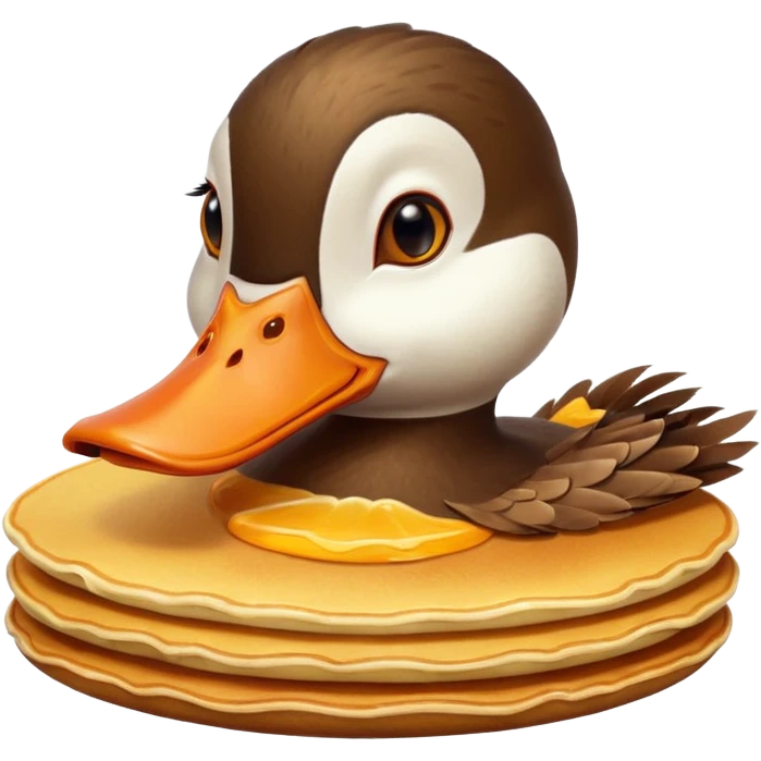 Duck flipping pancakes emoji