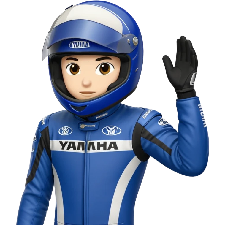 yamaha motorcycle racer with full face helmet emoji