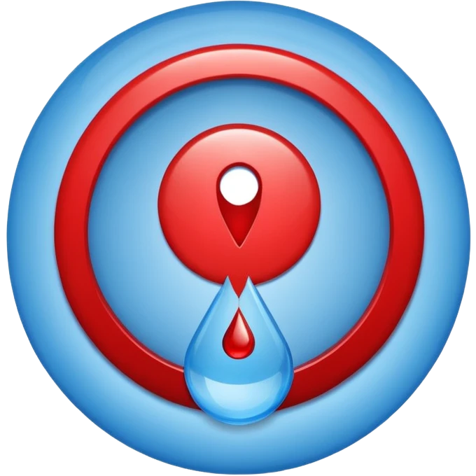 Modern and clean diabetes awareness symbol with blue circle and blood drop in the middle. emoji