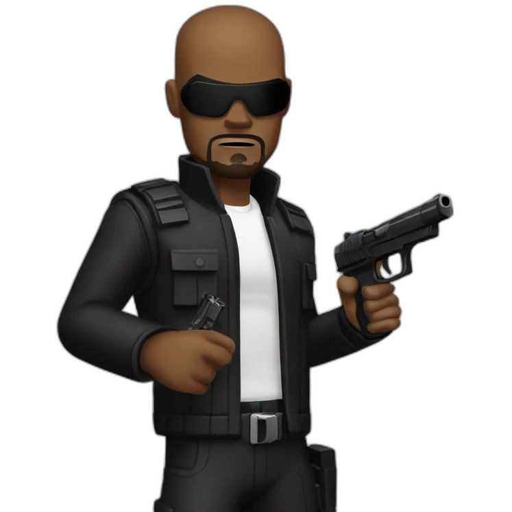Nick Fury with a gun emoji