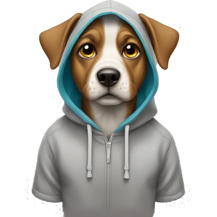Dog wearing a hoodie emoji