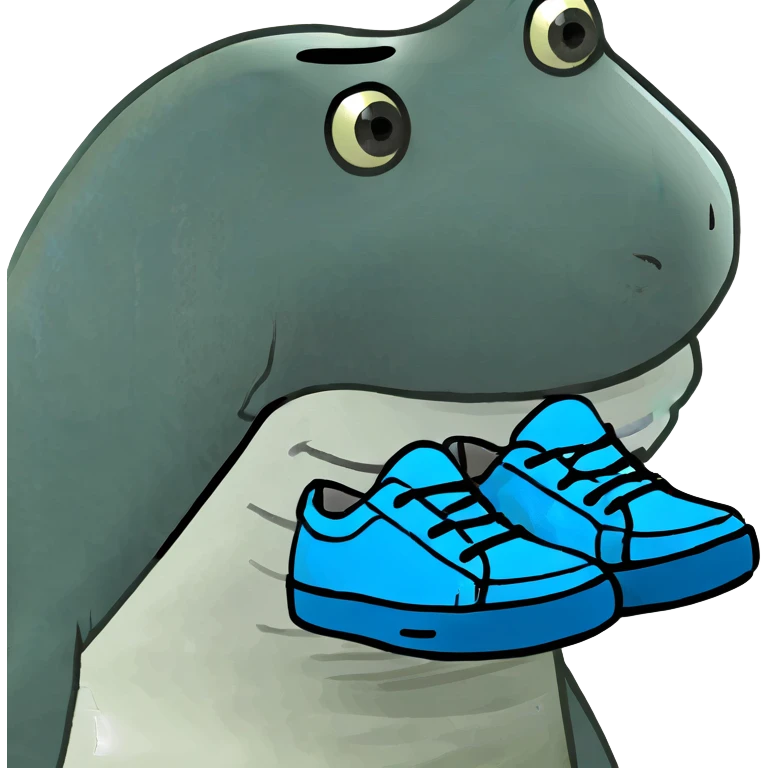  A shark with blue shoes emoji