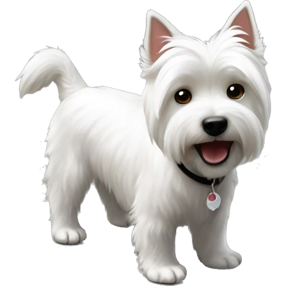White west highland terrier stand on the ground emoji