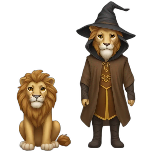  lion brown Wizard clothe emoji