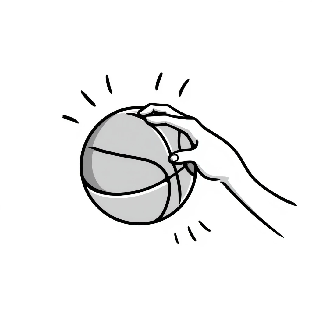 basketball, orange ball, hand drawn doodle style emoji