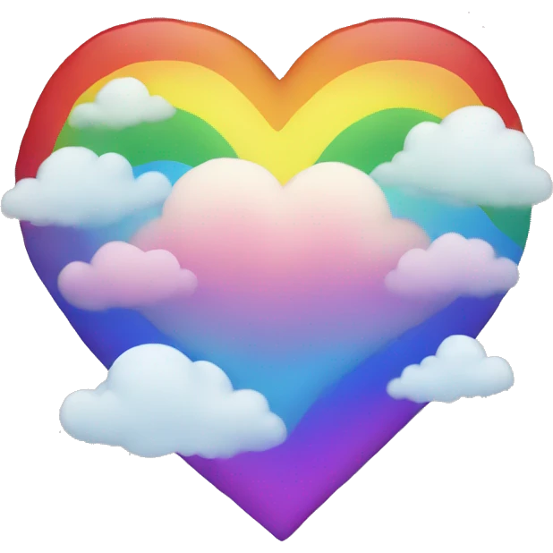 Rainbow heart with clouds around it  emoji