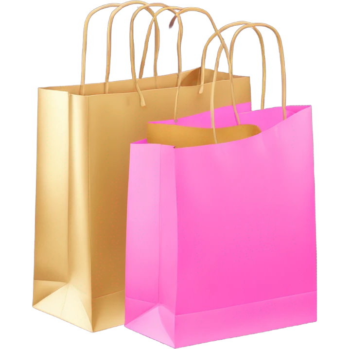 pink and gold shopping bags emoji