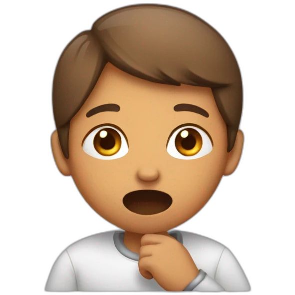 Saying sorry while holding ear emoji