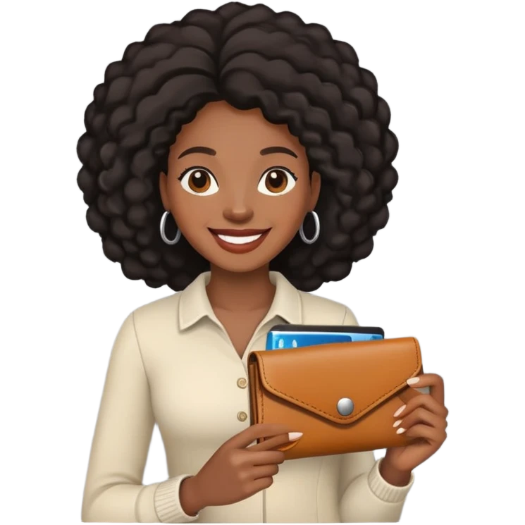 black woman found wallet emoji