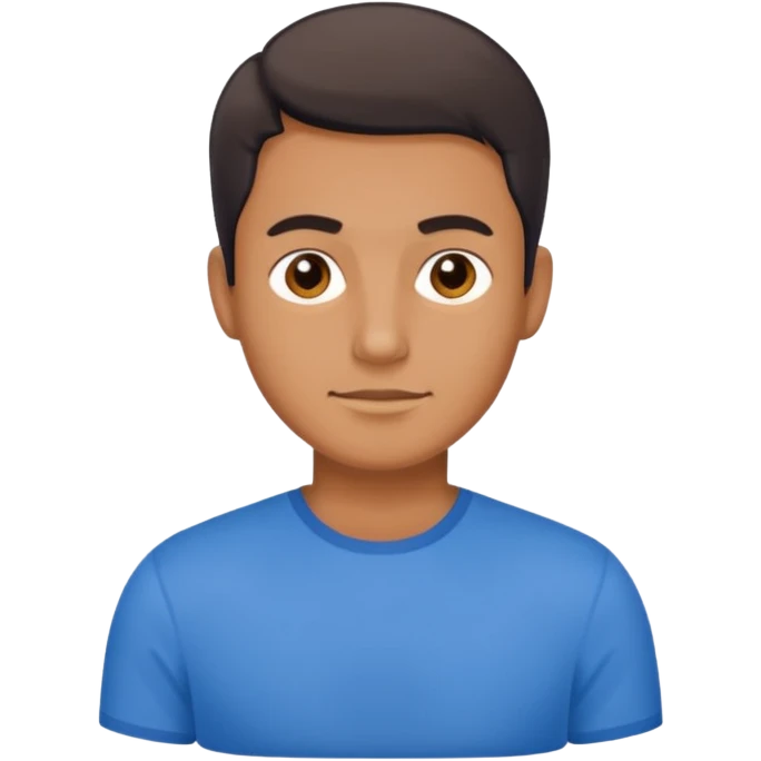 half man body blue top emoji