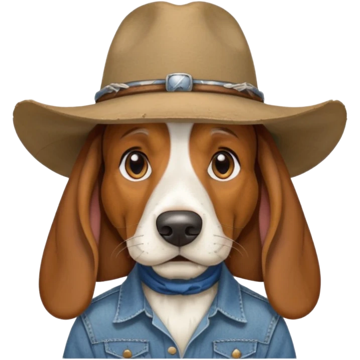 toothless hillbilly basset hound wearing a stetson emoji