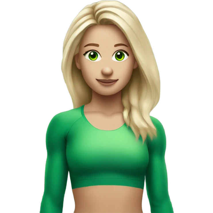 gymnast blonde green eyes emoji