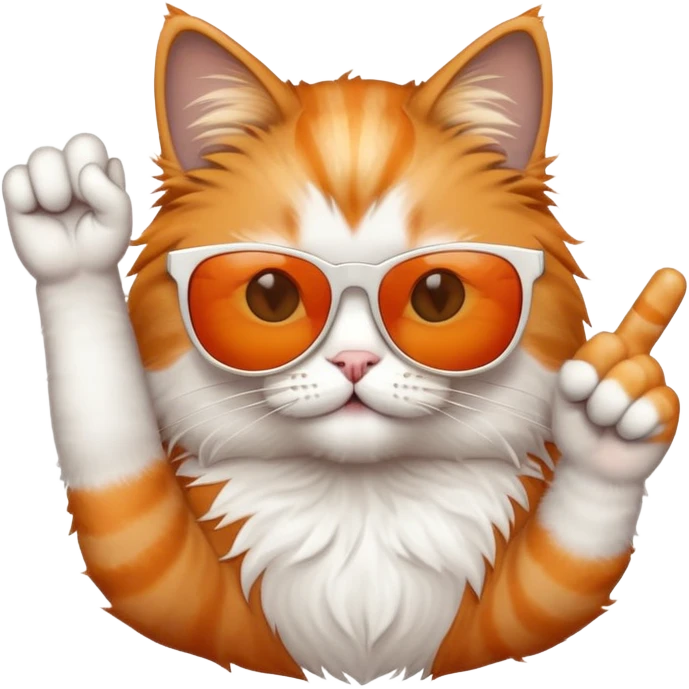 Cat wearing sunglasses and holding up middle finger  emoji