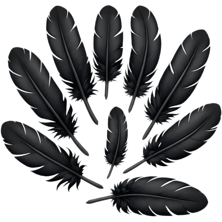 bundle of black feathers emoji