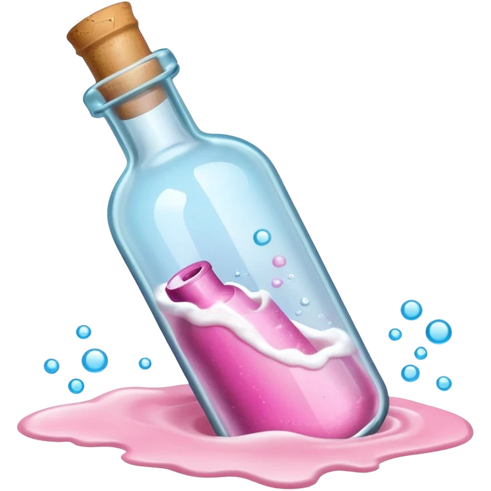 Message in bottle pink sea emoji