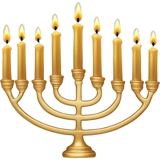 Gold Menorah with 8 candles emoji