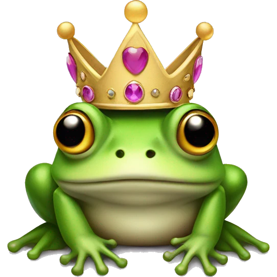Frog wearing a princess crown  emoji