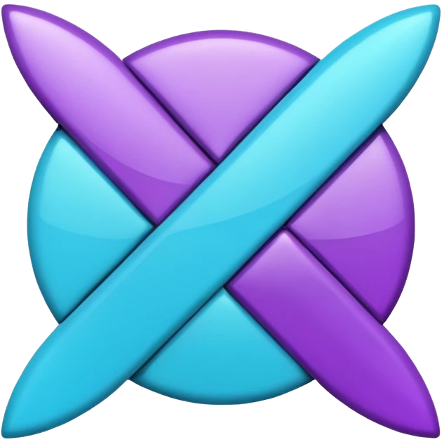 Purple and Cian symbol X twitter emoji