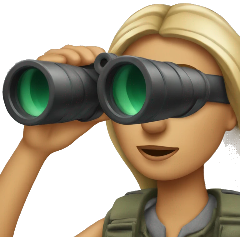 Woman with 
binoculars emoji