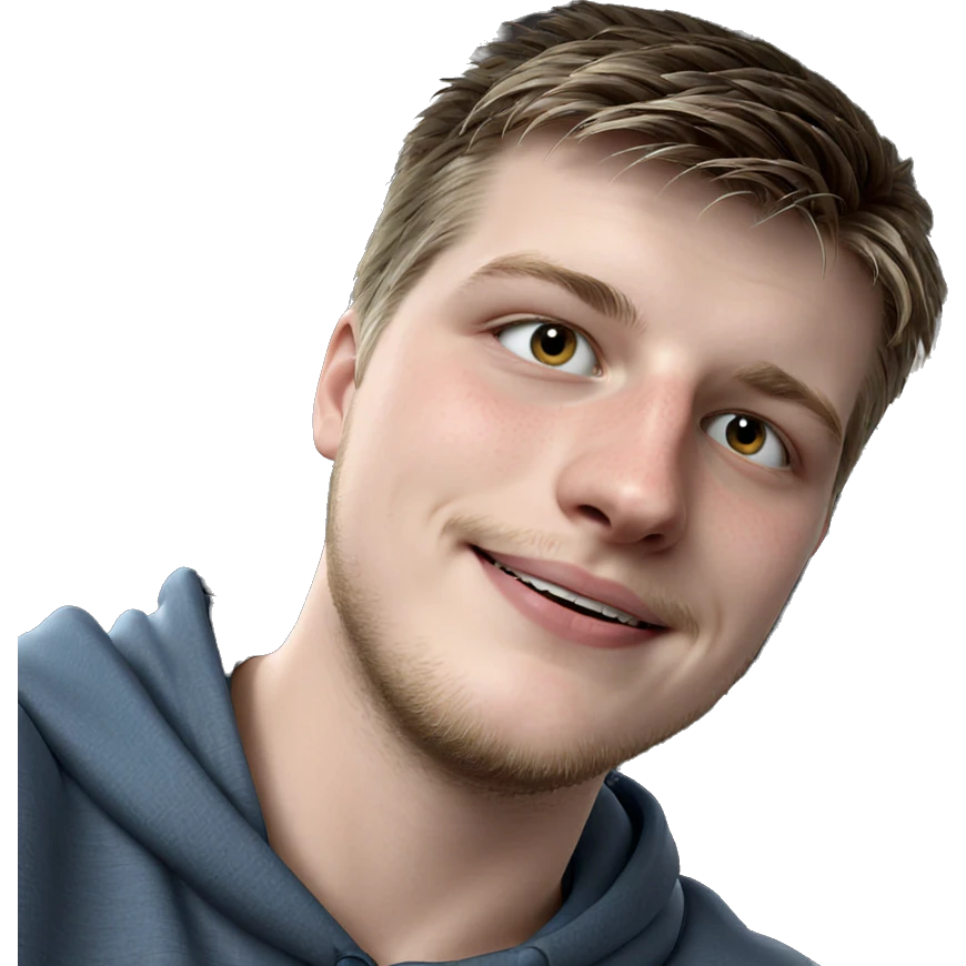 smiling boy in hoodie portrait emoji