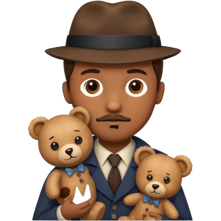 Detective with teddy bear toy  emoji