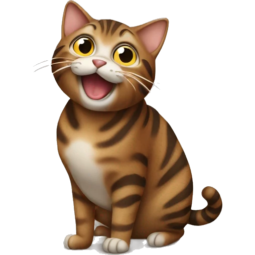Brown tabby cat farting emoji
