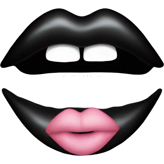 Black kiss lips emoji