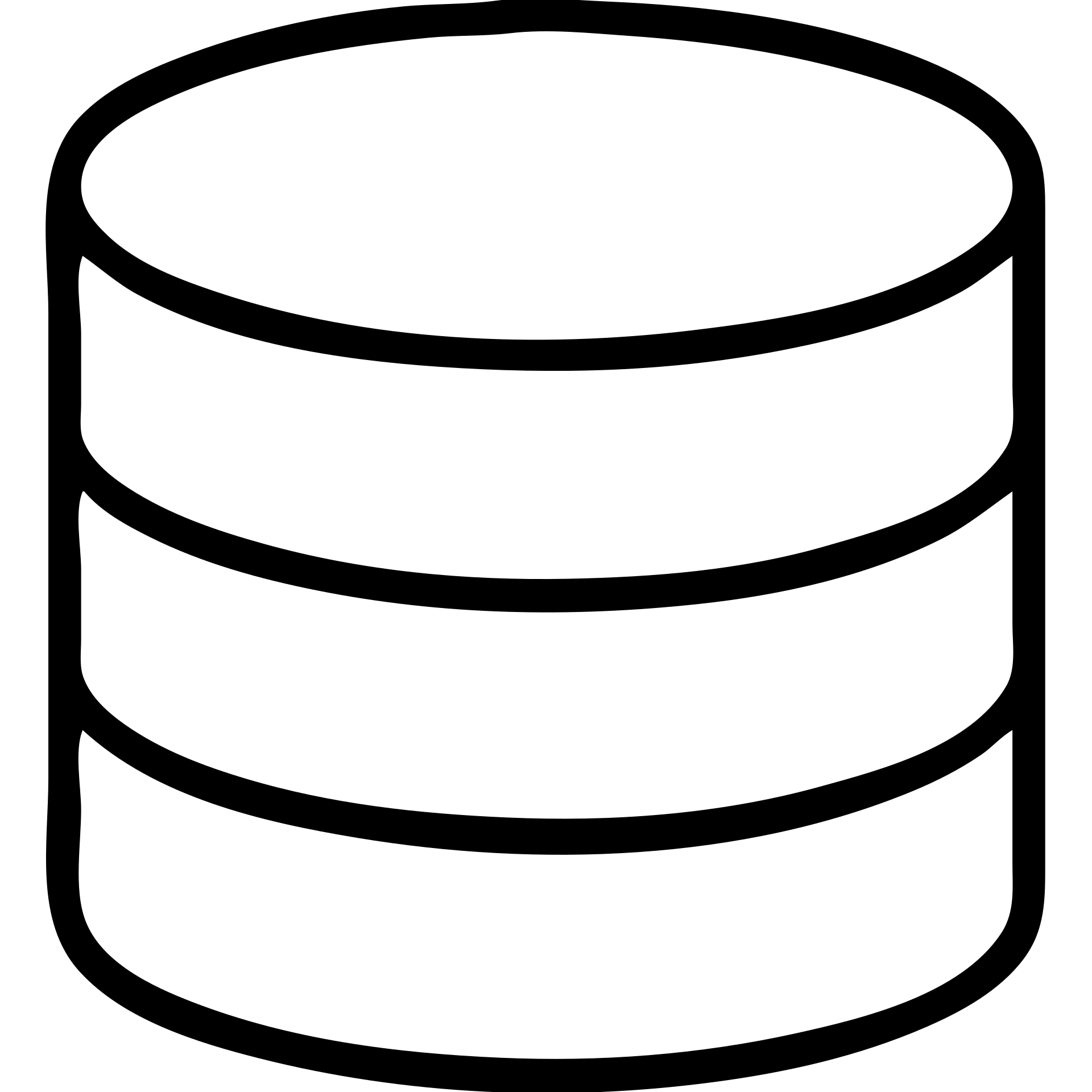 Simple database outline, cylindrical data storage with horizontal lines emoji