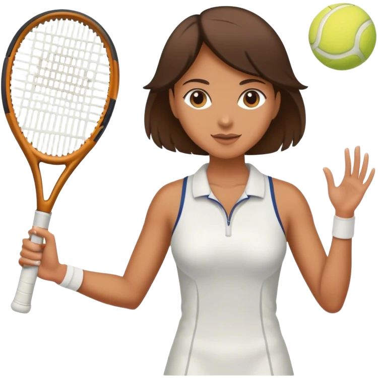 Woman serving with tennis racket emoji
